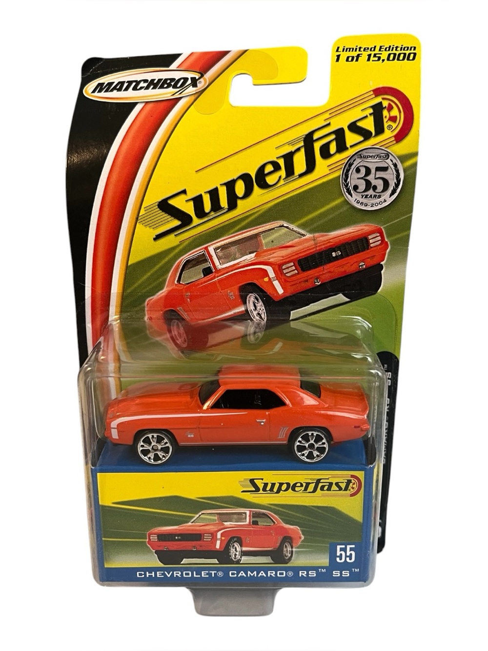 Matchbox Superfast 35 Years 1969 Chevrolet Camaro RS SS Orange Hardtop